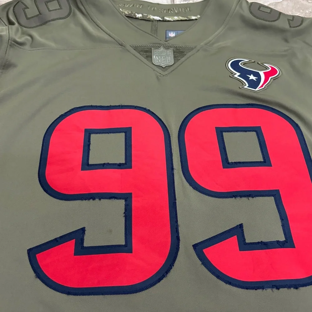 Nike Houston Texans JJ Watt 99 Salute to Service Jersey Mens XL‎ Olive Green NFL
